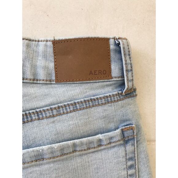 Aero Shorts Denim Jean Cuffed High Waist Distressed Stretchy - Picture 9 of 9